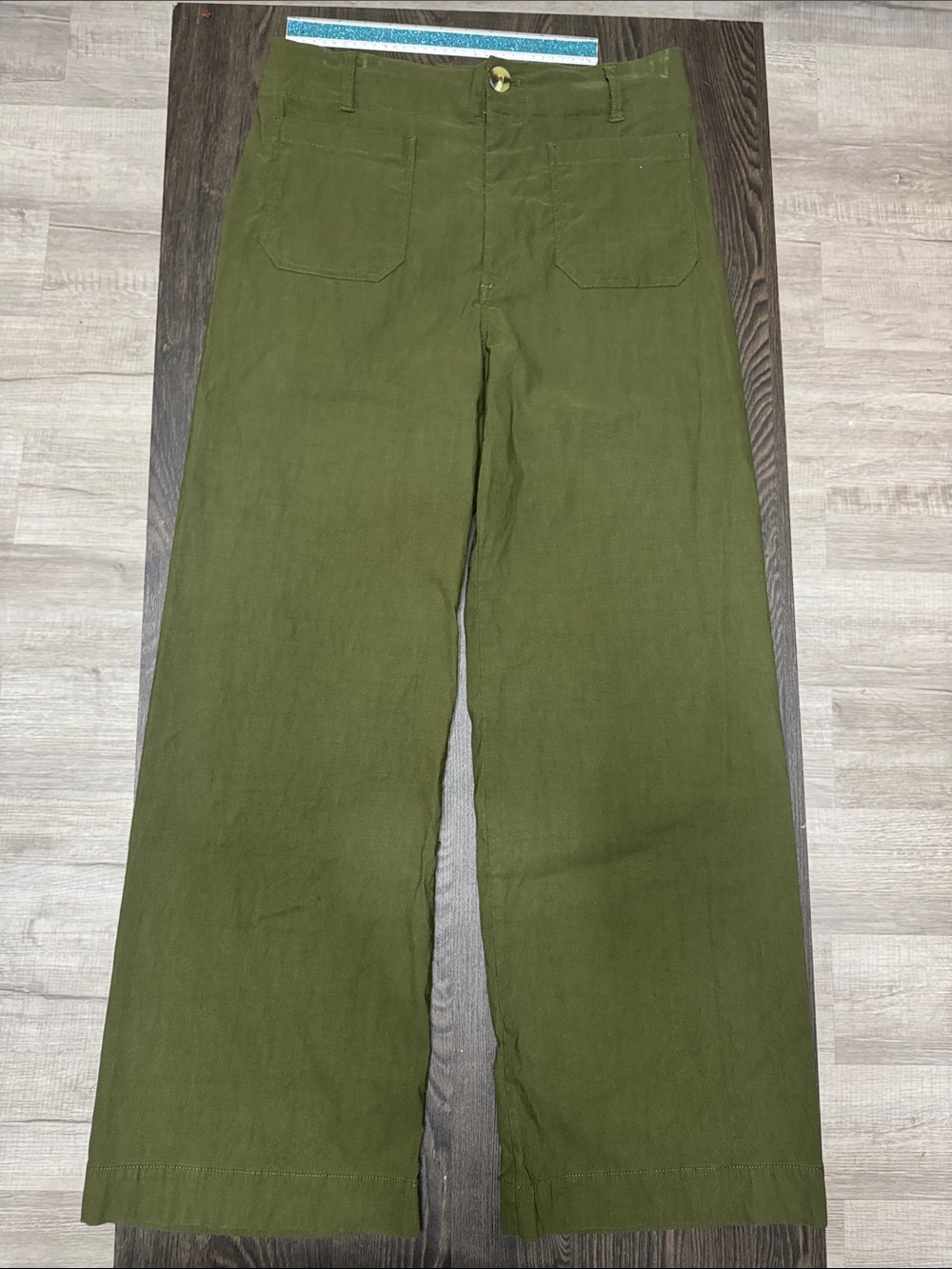 Anthropologie Olive Green Wide-Leg Pants